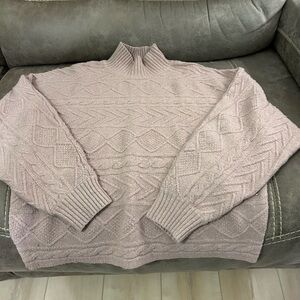 Olive & Oak Soft Knit Sweater in Light Pink-mauve color